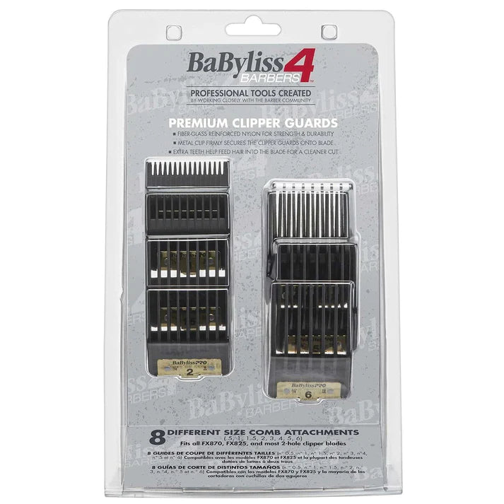 Babyliss Pro Premium Clipper Guards 8 Comb Attachments Fits Fx890 Fx870 Fx825 Fx673